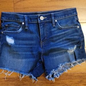 Hudson Jeans Dark Blue Distressed Denim Shorts 25 Worn Twice!